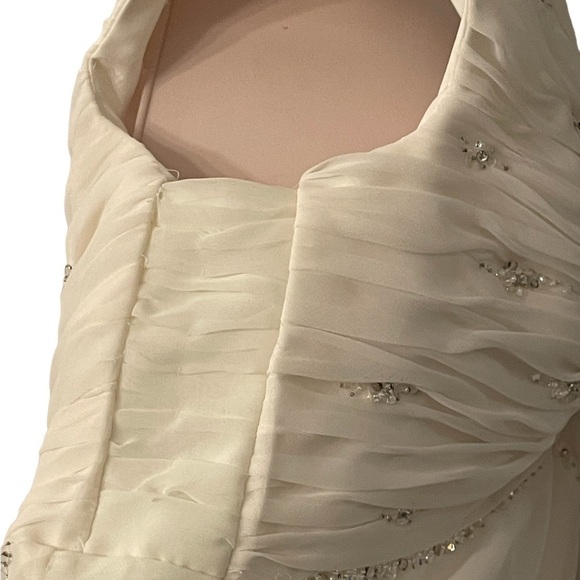 PRONOVIAS You Wedding Gown w/ Train Button Back Beaded Off Shoulders - Picture 9 of 15